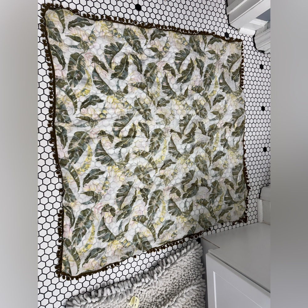 Charlie Paige cotton scarf wrap  with ball tassels